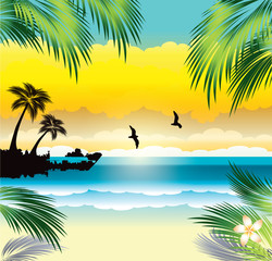 Tropical paradise.Vector illustration