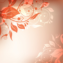 Classic floral shining red background