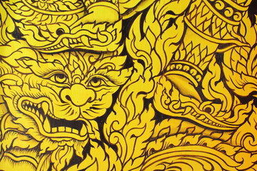 Monster from Thai tale on drawing style