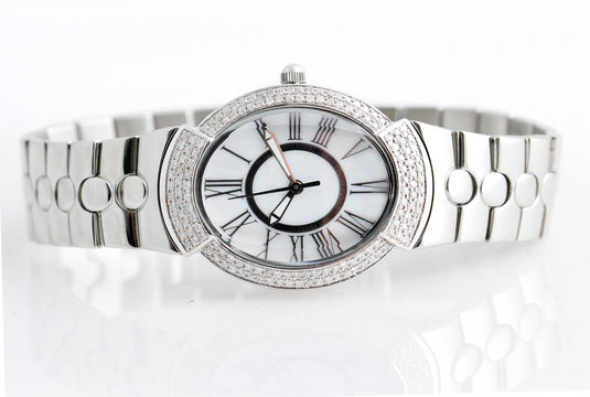 diamond golden wrist watch / hand watch