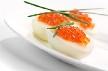 Appetizers with caviar
