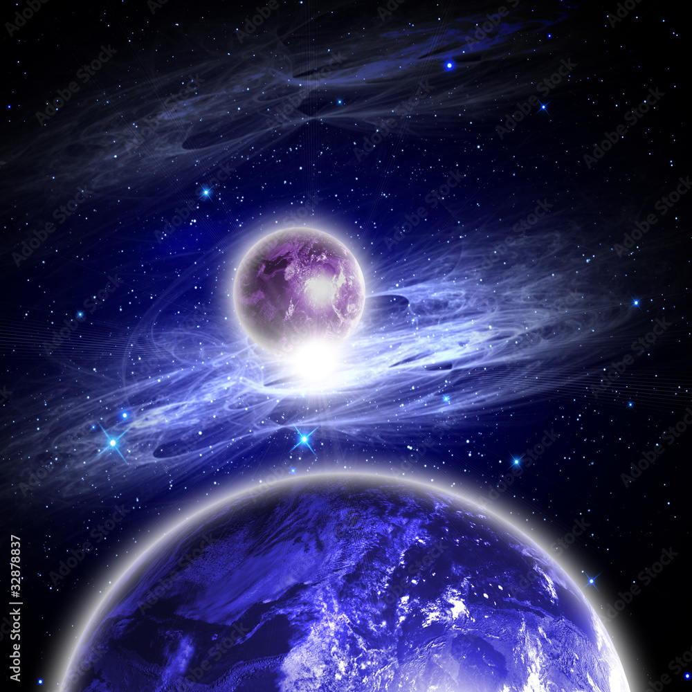 Canvas Prints planets in the space