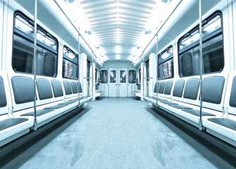 blue contemporary illuminated carriage interior