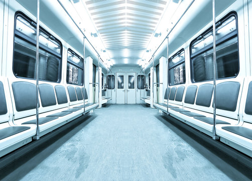 blue contemporary illuminated carriage interior