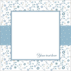 invitation with flowers and white background