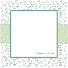 invitation with flowers and white background