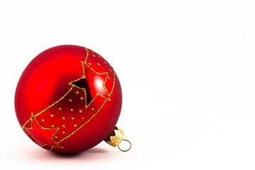 one red christmas ball