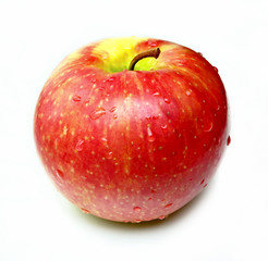 single red apple isolated on white