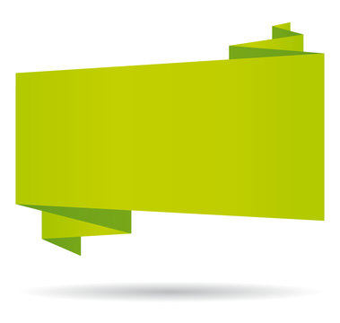 Green origami banner