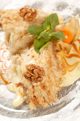 tasty pastry with caramel