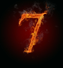 Fototapeta premium Burning fire number 