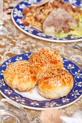Uzbek national dish - plov with horse meat