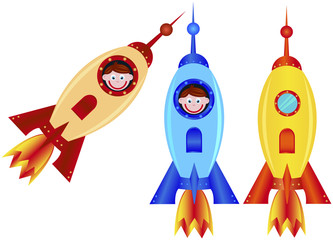 rockets on a white background