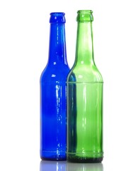 Recycling background with empty bottles