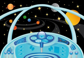Poster de jardin Cosmos Intérieur de vaisseau spatial dans l& 39 univers