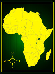 Map of Africa on the old background