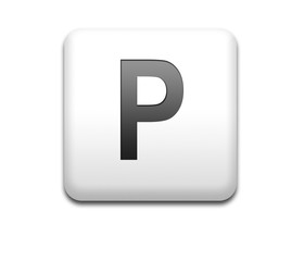 Boton cuadrado blanco letra P