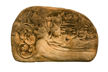 Carved sandstone  king bed