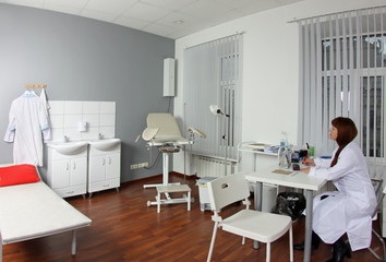 Doctor at gynecologist's office