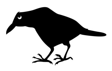 silhouette sick ravens on white background