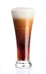 Glass with beer isolated on white