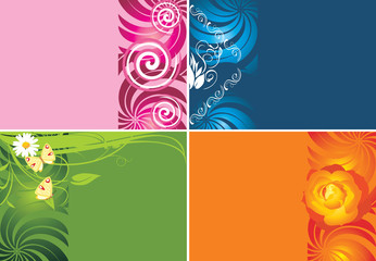 Four decorative backgrounds for cards
