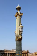 Fototapeta na wymiar Artistic lamppost in the Place de la Concorde, Paris