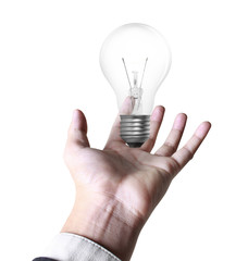 Light bulb in hand