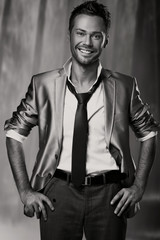 Fashion latin man looking at camera with confidence