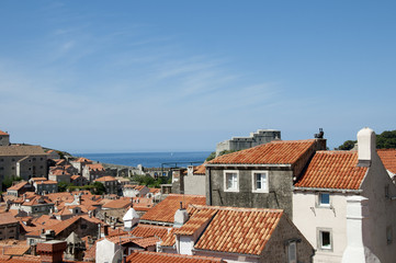 Obraz premium Rooftops in Walled City of Dubrovnic Croatia
