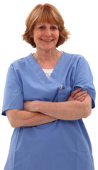 Nurse With Arms Crossed Smiling At Camera
