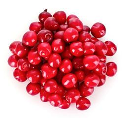 many cherries isolated on white background