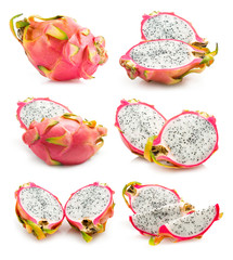 set of dragon fruit images