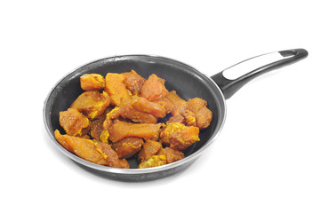 spiced meat in a fry pan