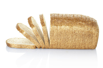 Bread sliced with clipping path