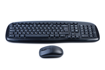 Computer keyboard and mouse isolated.