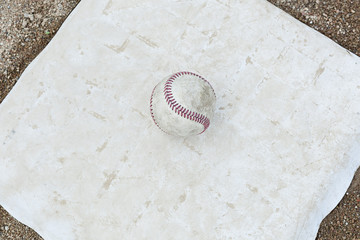 Fototapeta na wymiar An old worn baseball