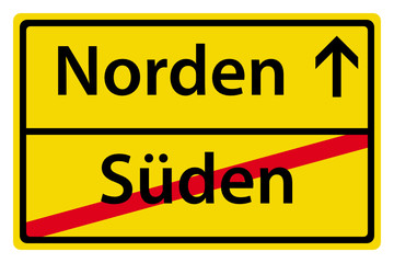 Norden Süden Schild