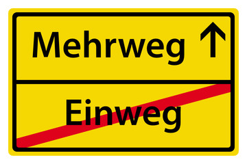 Obraz premium Mehrweg anstatt Einweg