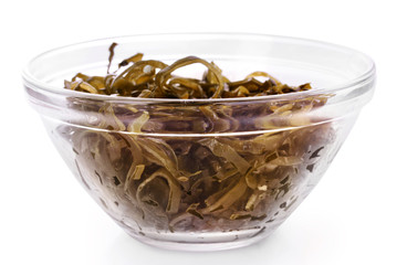 Sliced laminaria isolated on the white background