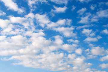 Beatiful white clouds on the blue sky