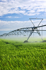 Irrigation equipment on farm field