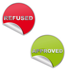 étiquettes, refused/approved