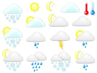 Meteo Tempo Simboli Icone-Weather Symbols and Icons