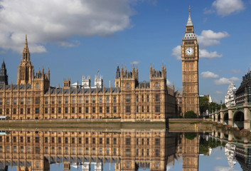 Fototapeta na wymiar Big Ben with bridge in London, UK
