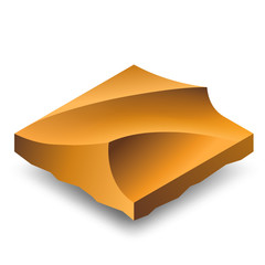 Isometric brown sand dunes (barkhans)