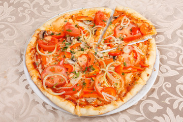 tasty pizza on the plate