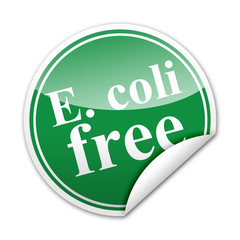 Pegatina E. coli free con reborde