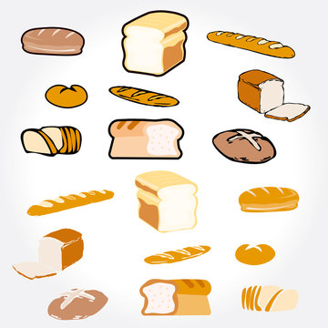 Set of Bread. Vector image illustration