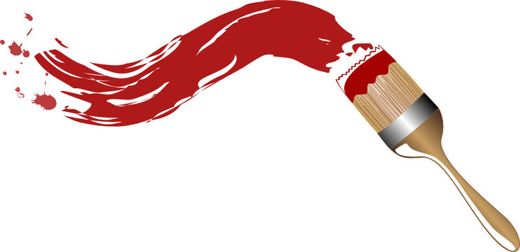 pinsel rote farbe